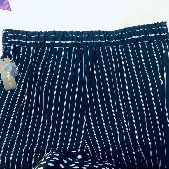 Robert Louis 3X High Rise Navy/White Stripe Wide Leg Palazzo Pant NWT - Picture 7 of 12